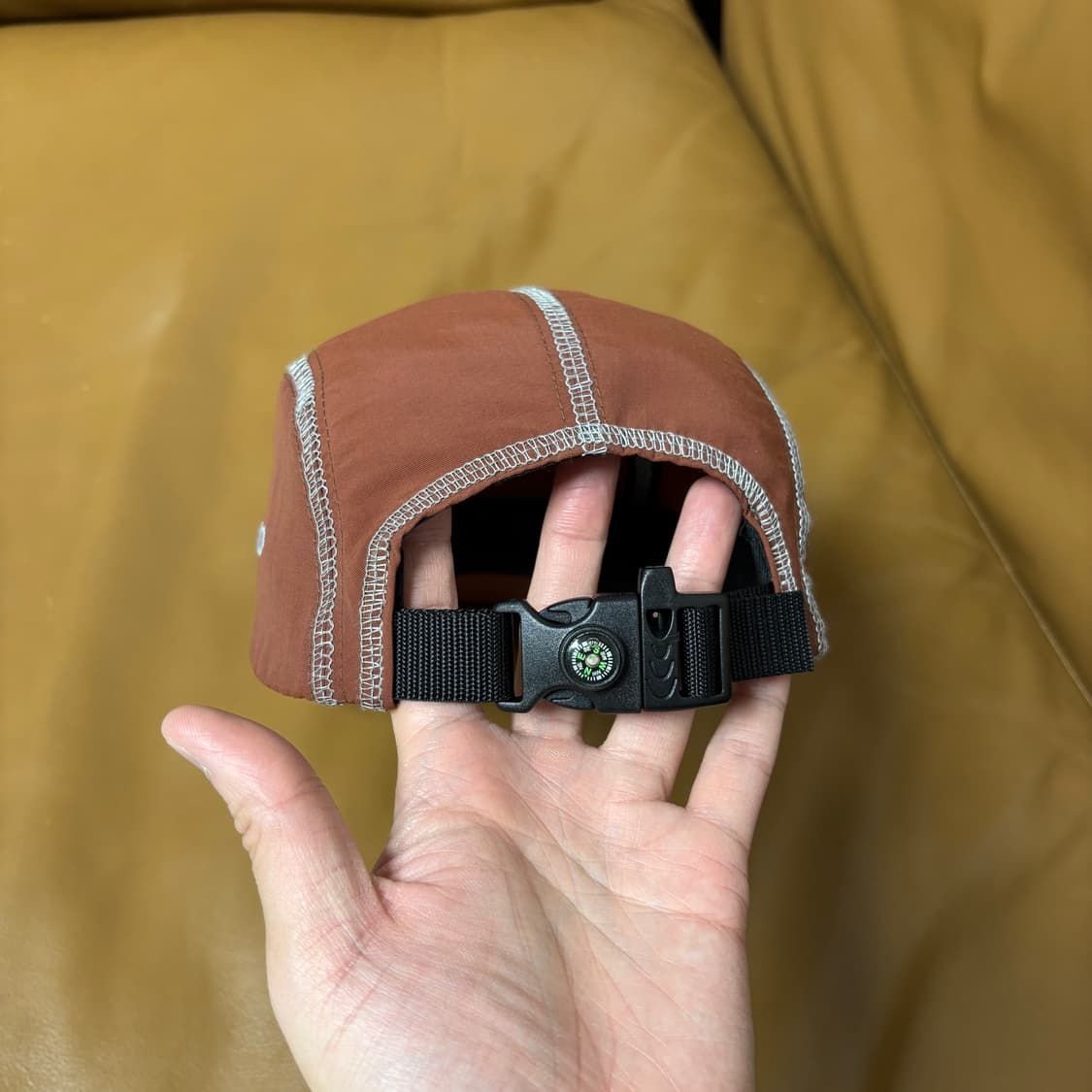 슈프림 캠프캡 모자 박스로고 23ss 리플렉티브 스티치 브라운 상품이미지8