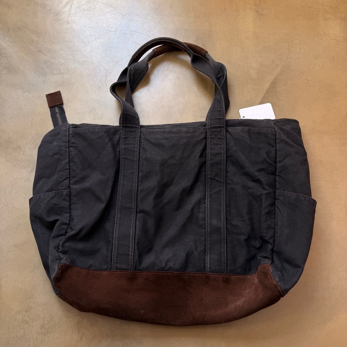 빔즈 플러스 페이딩 스웨이드 타탄체크 안감 토트백 상품이미지3