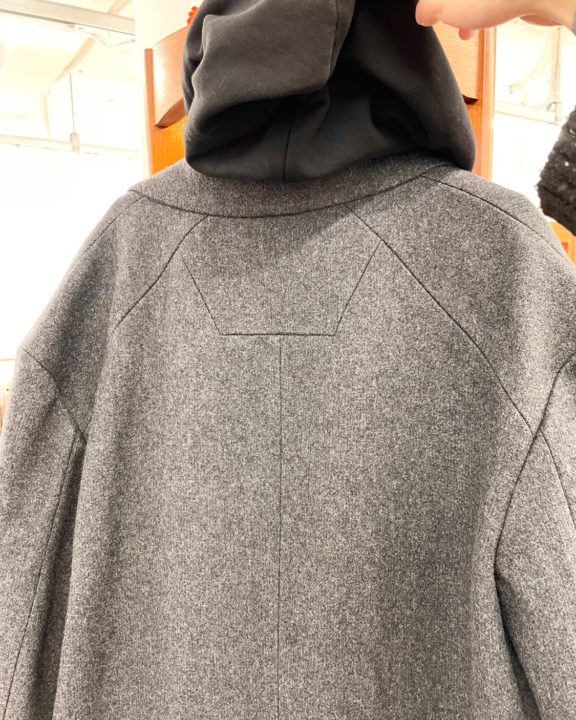 [48] 준지 후드 레이어드 울 코트 상품이미지8