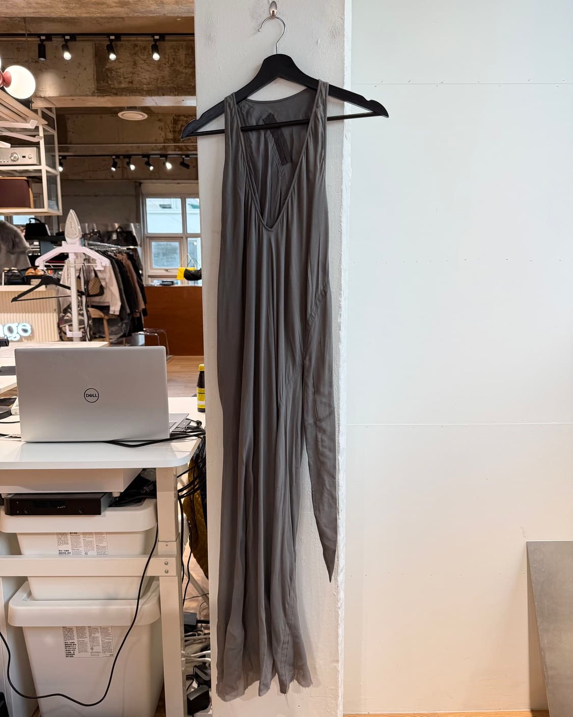 릭 오웬스 fw09 차콜 린넨 슬리브리스 원피스  상품이미지2