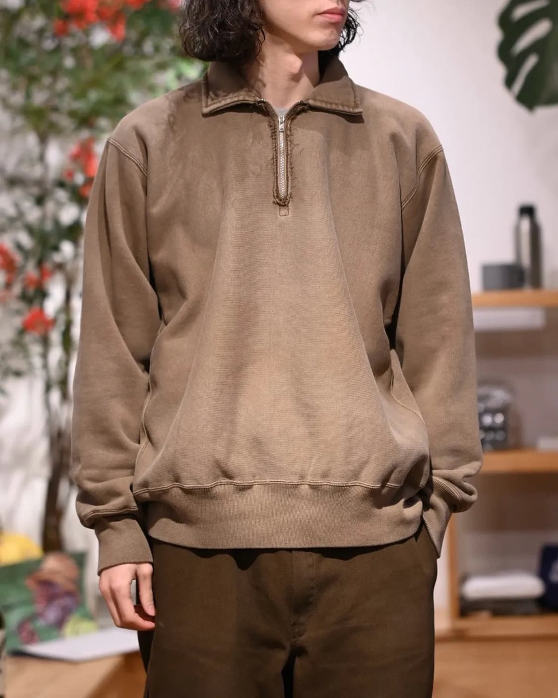 26ss 아프레쎄 빈티지 하프집업 스웨트셔츠 브라운 2사이즈 새상품 판매 상품이미지2
