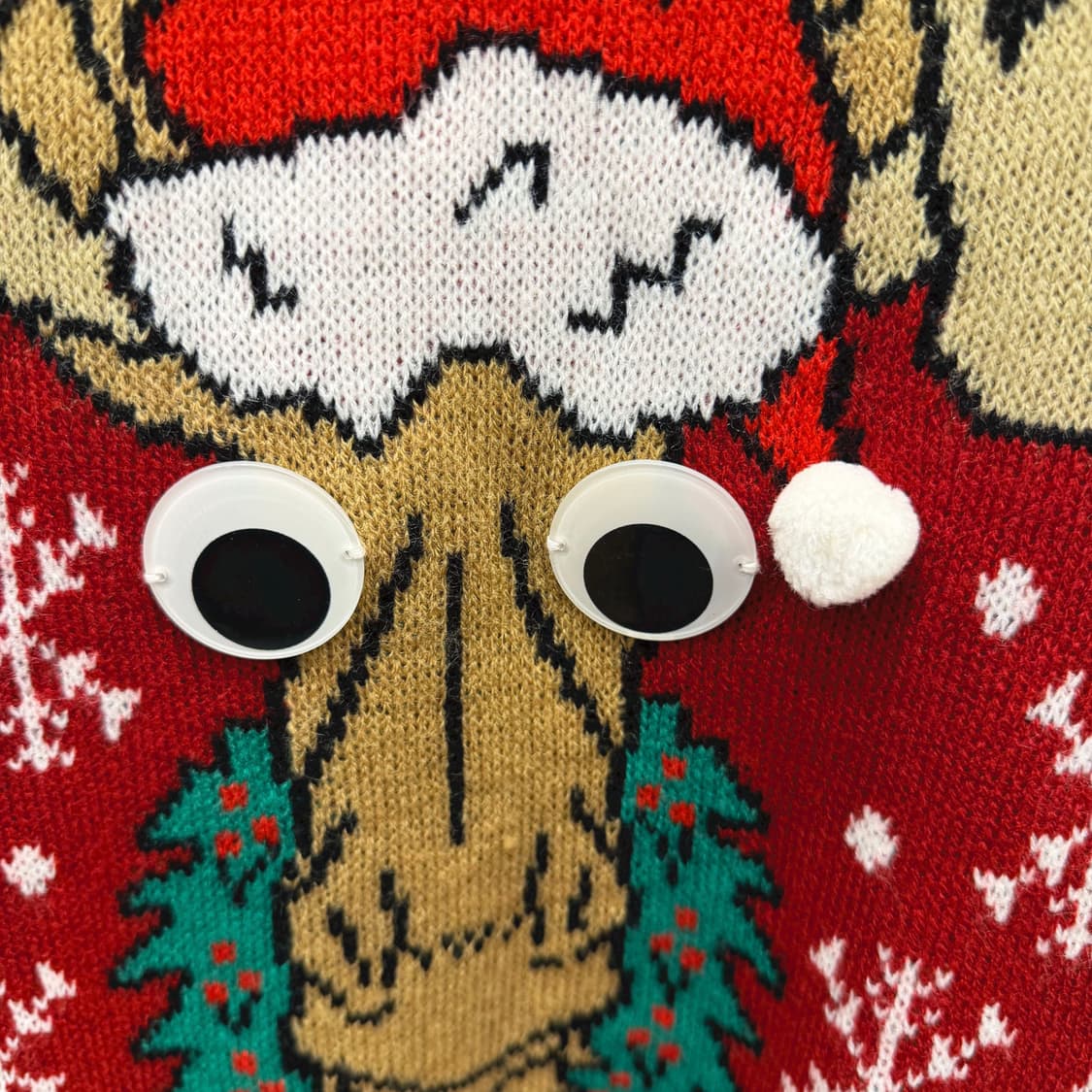 H&M 크루넥 니트 크리스마스 자카드 패턴 장식 디테일 레귤러핏 레드 상품이미지6