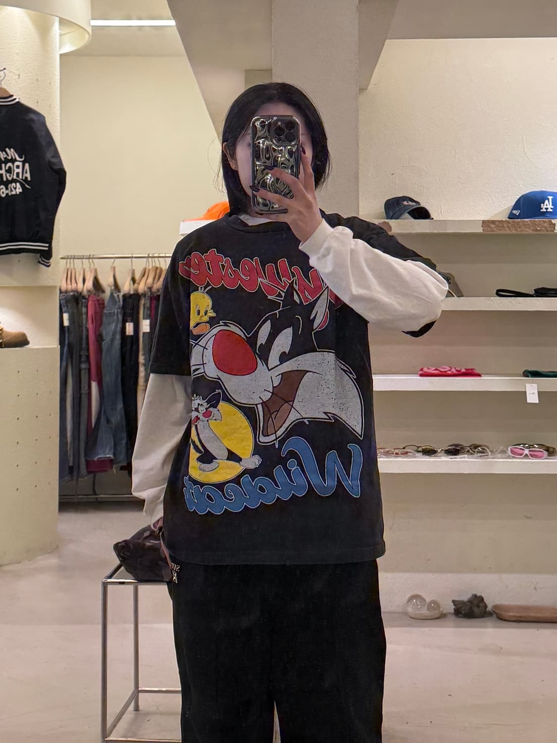 빈티지 루니툰 실베스터 프린팅 반팔 티셔츠 U1287 상품이미지1