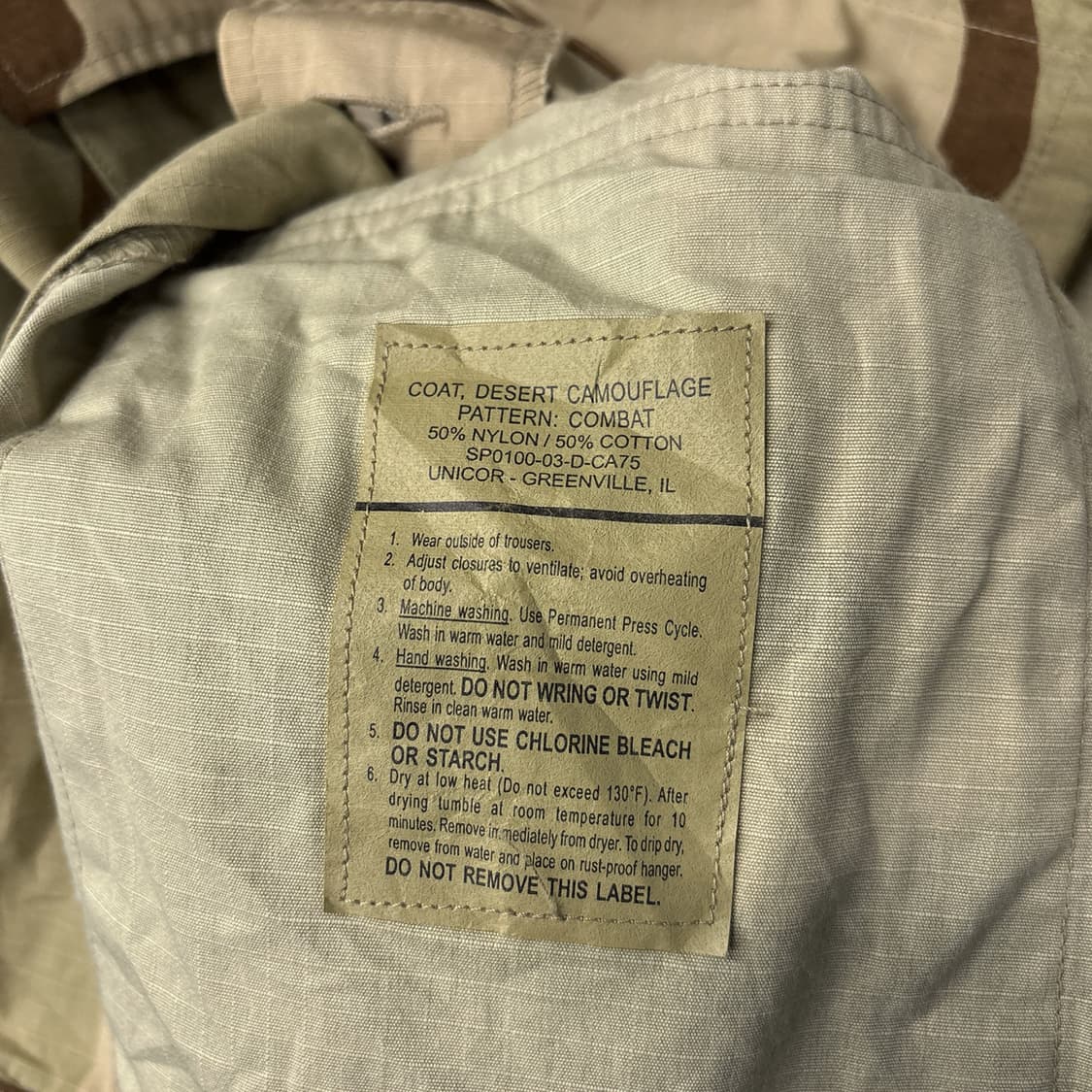 00s US Army 데저트 카모플라쥬 컴뱃 필드자켓 N1137 상품이미지9