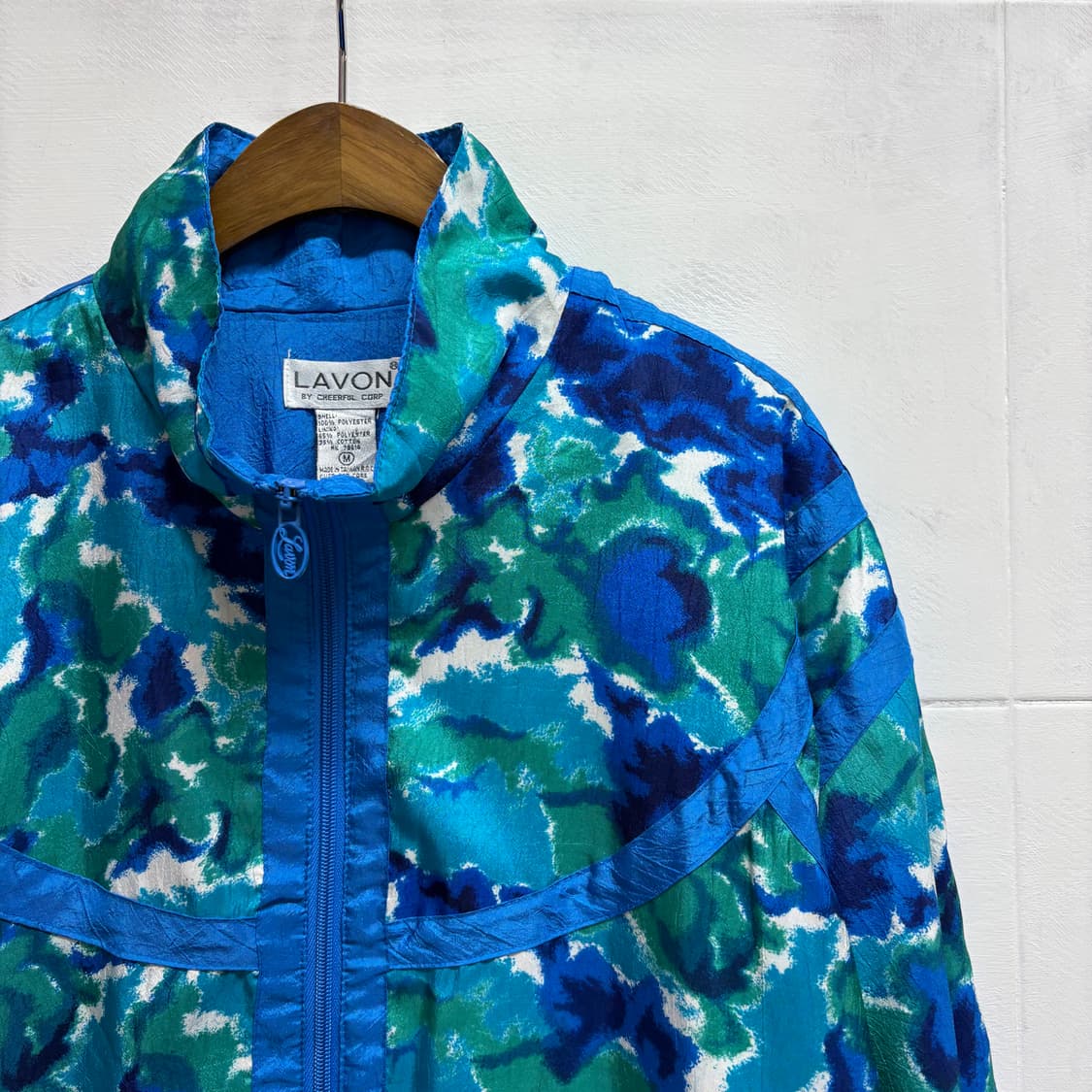 80's 드로잉 패턴 블루종 점퍼 M JPN 상품이미지2