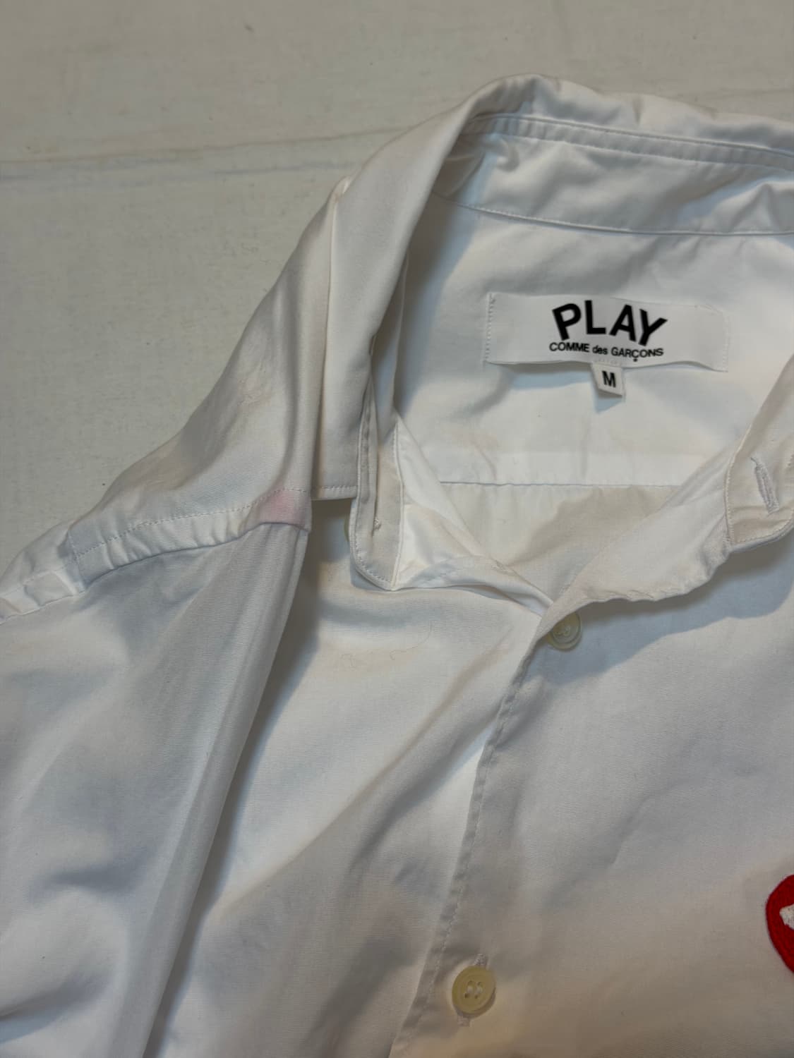 꼼데가르송 플레이 하트와펜 셔츠 화이트 상품이미지3