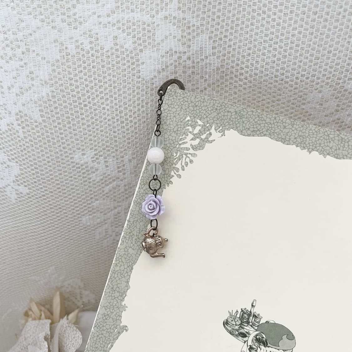 ⊰flower teapot⊱ bookmark 앤틱 티팟 책갈피 상품이미지4