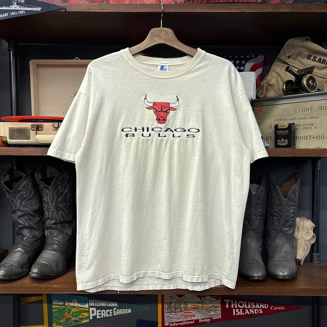 90s 스타터 올드 NBA 시카고불스 엠브로이드 티셔츠 N1206 상품이미지1