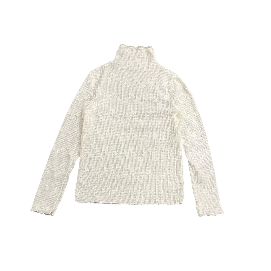  Ivory Lace Embroidery Turtleneck T-Shir 상품이미지2