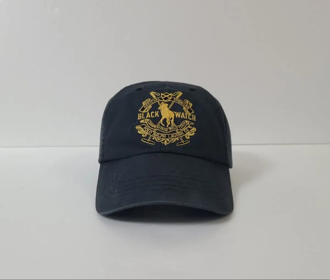 2000s 폴로 랄프로렌 빈티지 블랙와치 빅포니 가죽스트랩 모자 볼캡 상품이미지2