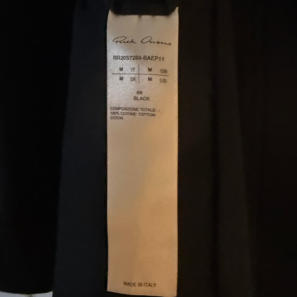 릭오웬스 20ss 토마스 하우즈아고 오버블랙저지 m 상품이미지6