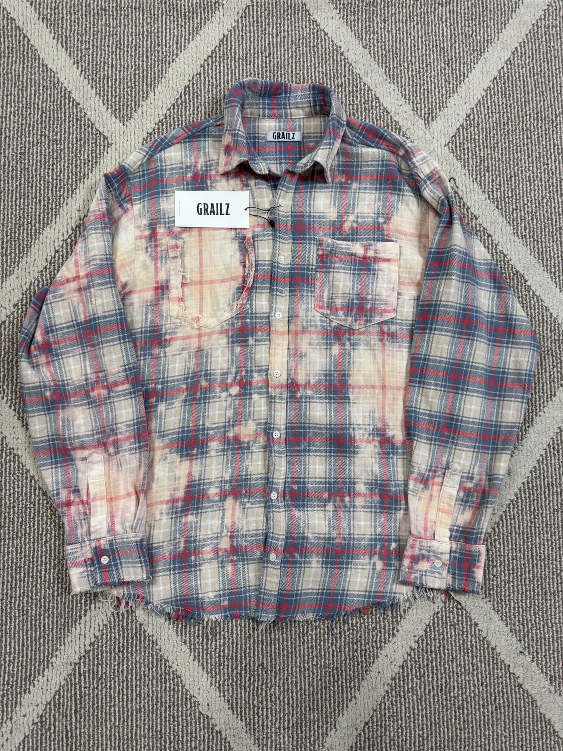 [새제품] 그레일즈 BLEACHED PLAID SHIRTS [PINK] 상품이미지4