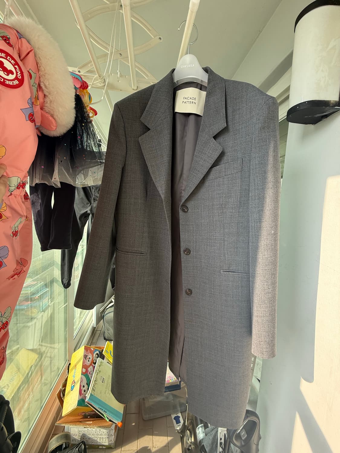 파사드 패턴 그레이 자켓 S 상품이미지1