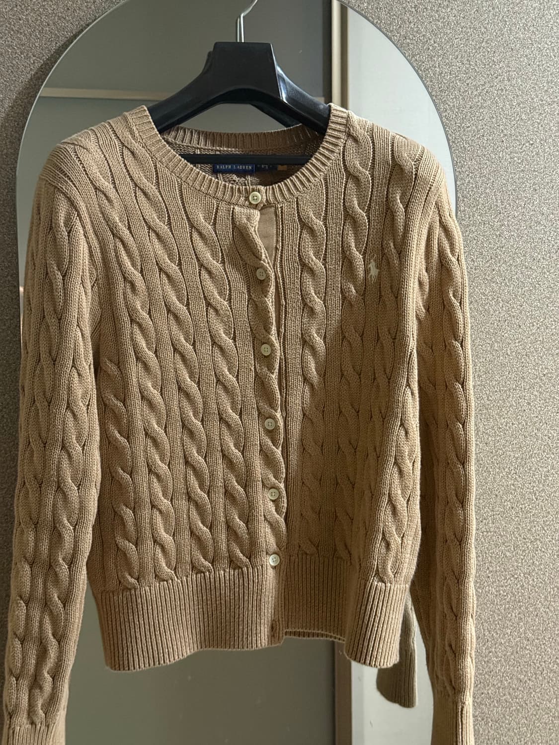 폴로 케이블 니트 가디건 베이지 상품이미지2