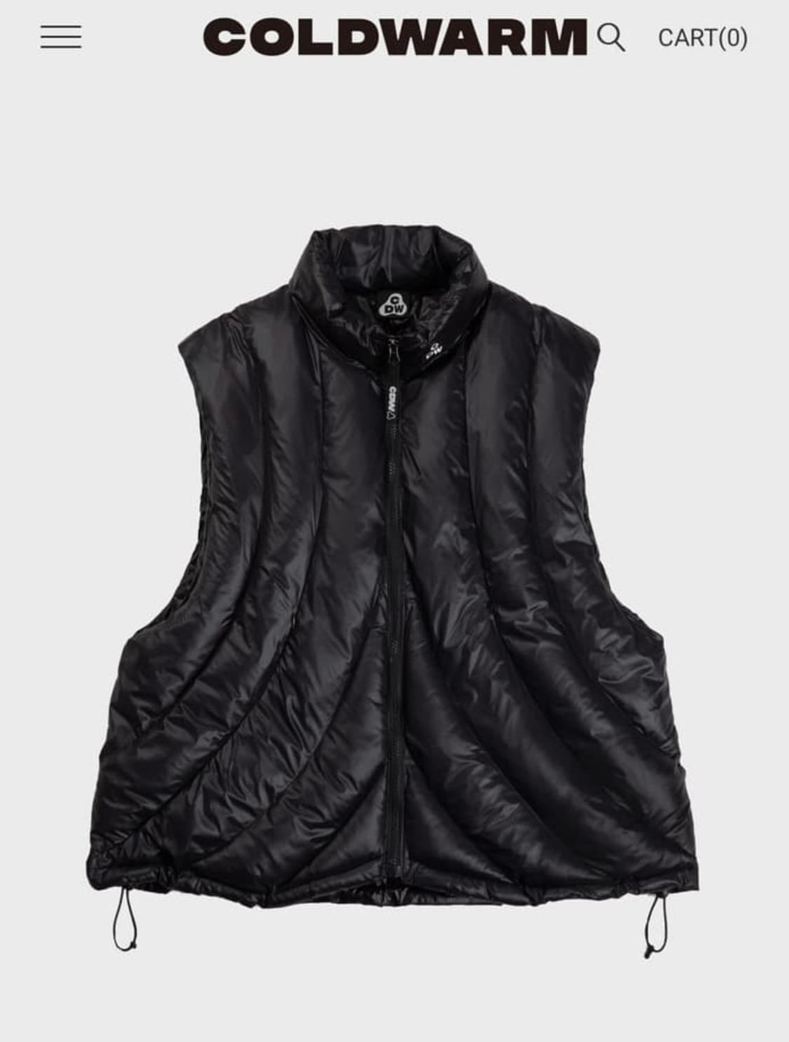 콜드웜 나일론 슬라이드 패딩 베스트 블랙 L size 상품이미지1