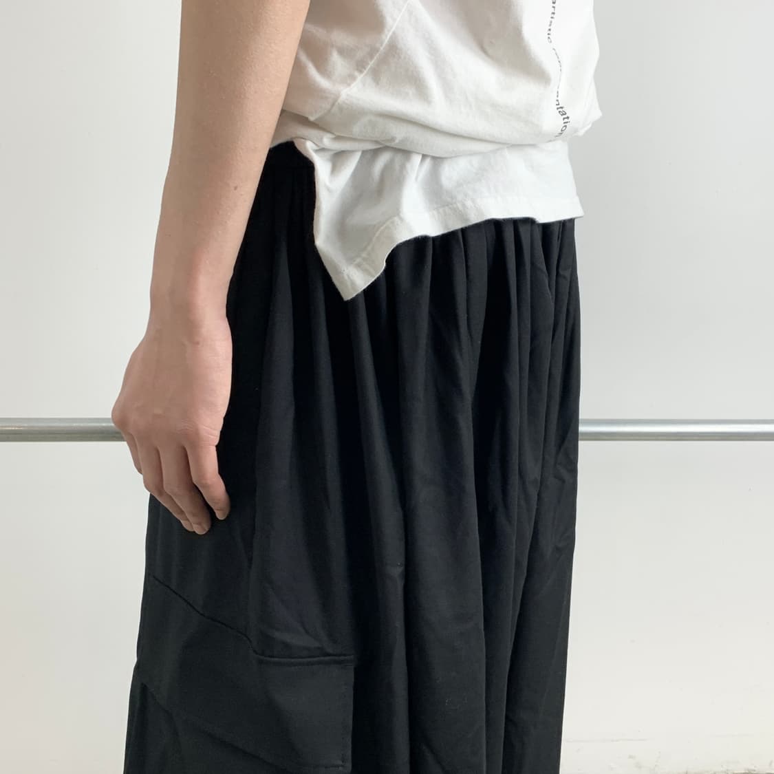 노 아이디 블랙 와이드 변형 스커트 팬츠 상품이미지6