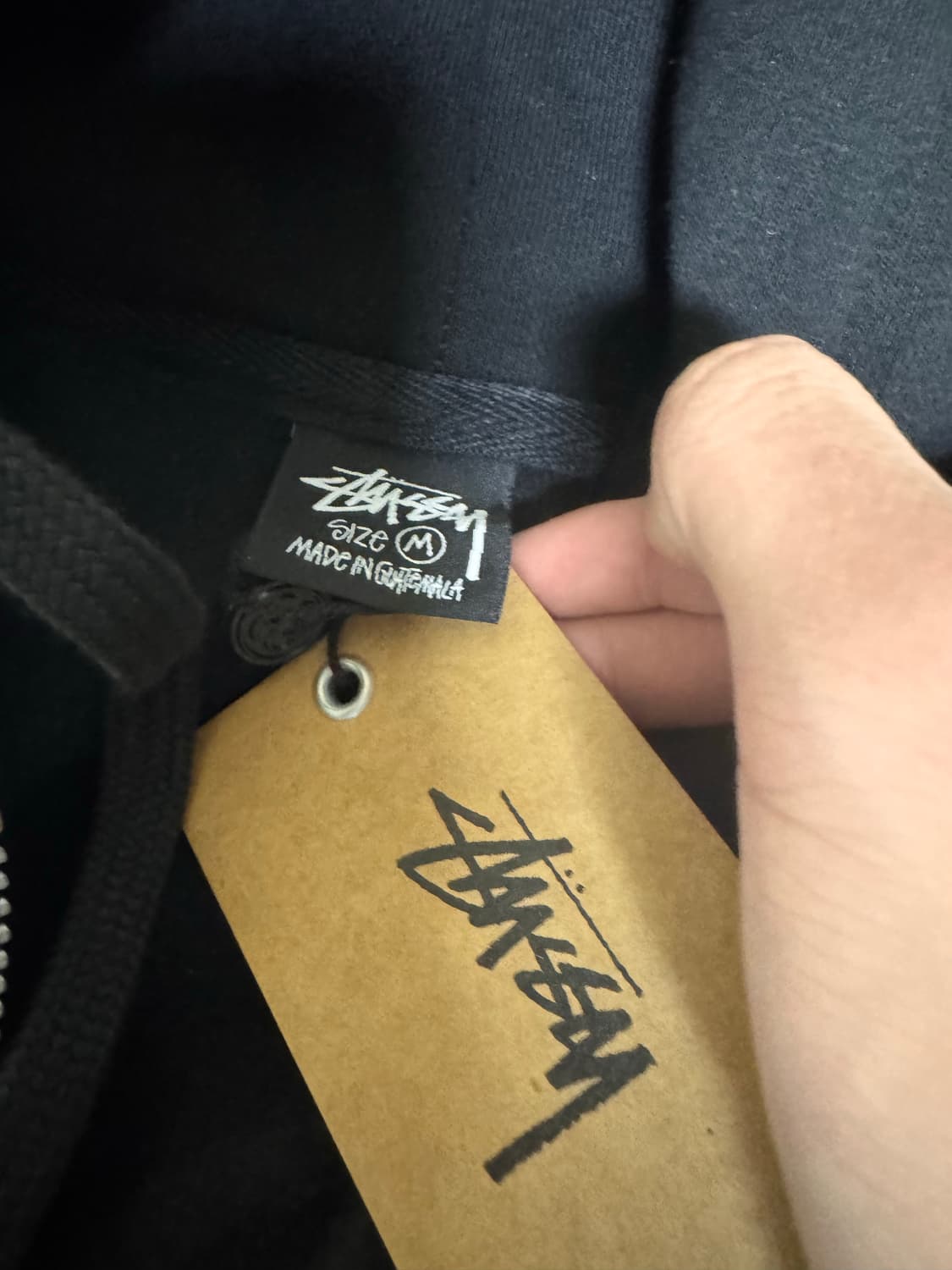 (새상품)스투시 베이직 후드집업 블랙 M 상품이미지5