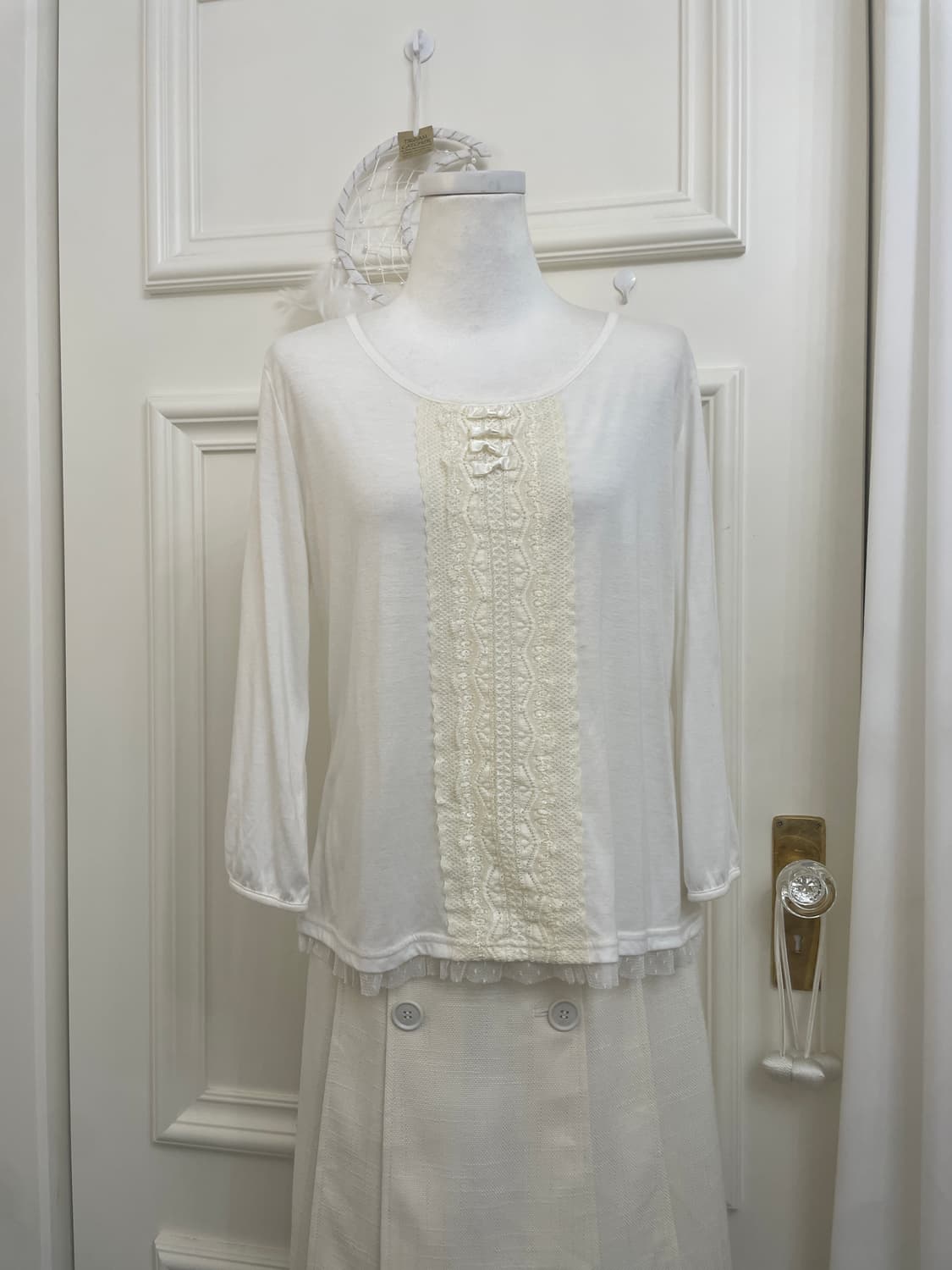 white lace bow point fairy top(size-L) 상품이미지1