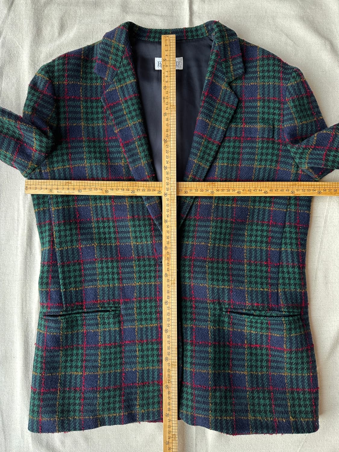 랜즈엔드 made in USA 타탄체크 울 원버튼 블레이저 10 상품이미지10