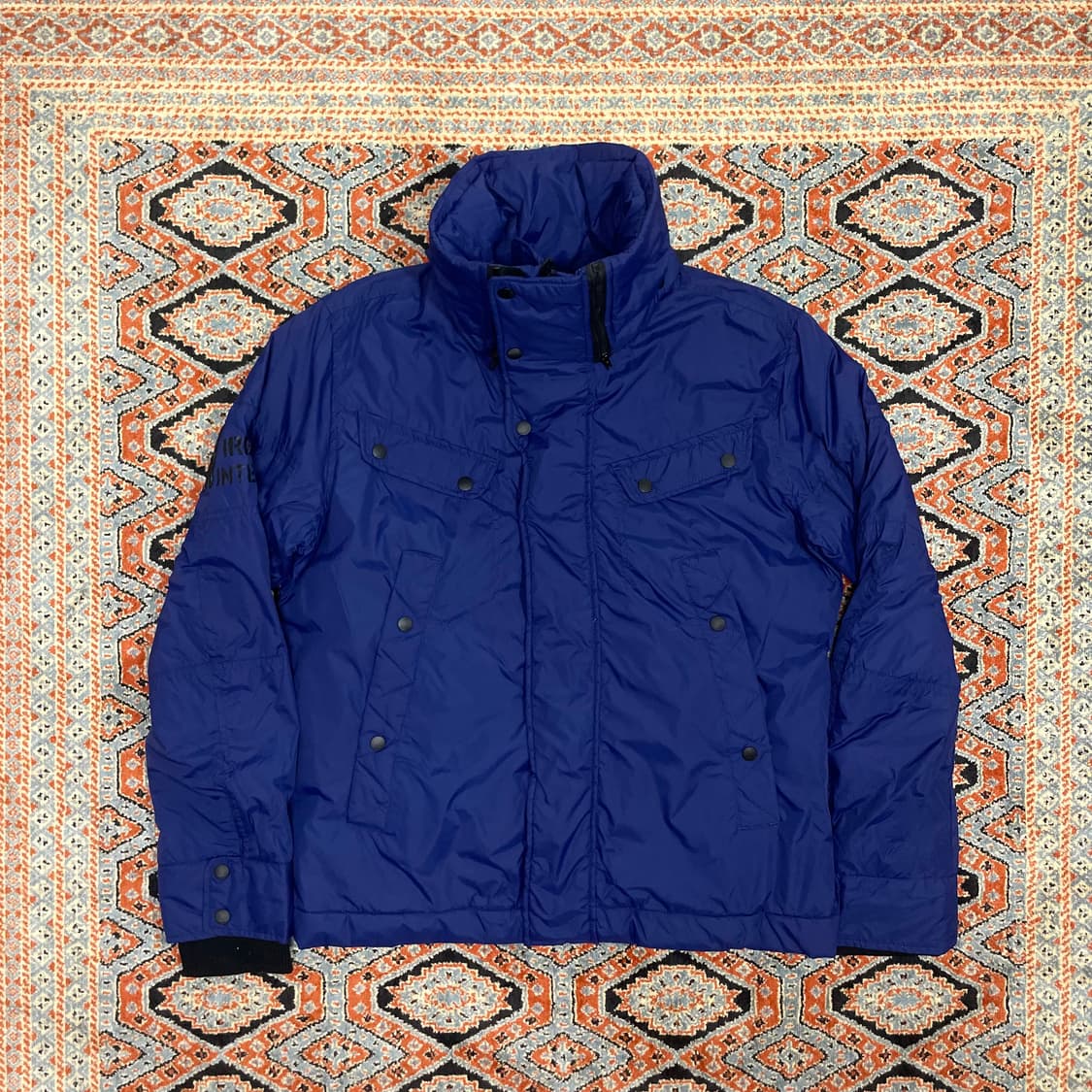 택있는 새상품/ 디젤 블루 폴리 나일론 포켓 점퍼 남성M 상품이미지1