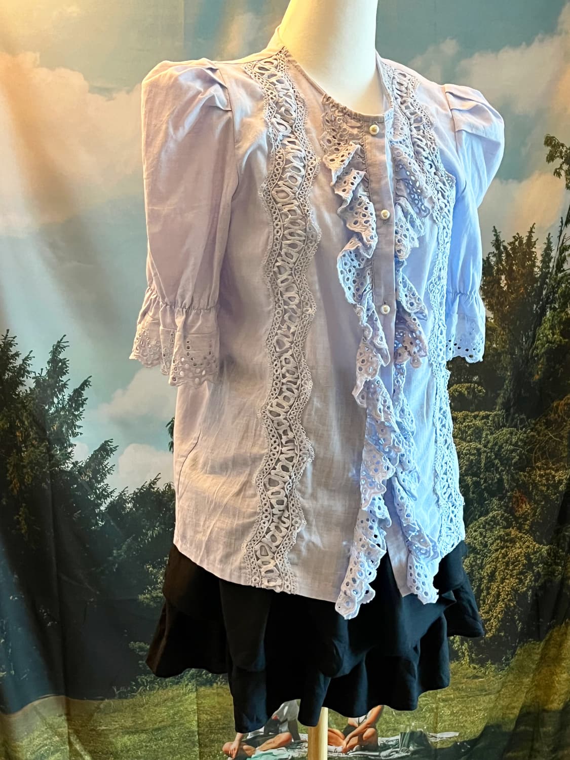 vintage eyelet frill blouse 상품이미지2