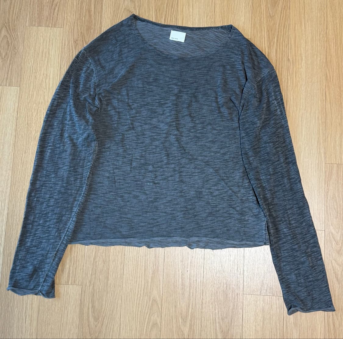 모노프리베 Textured Roll Long Sleeve 초판 차콜 상품이미지2