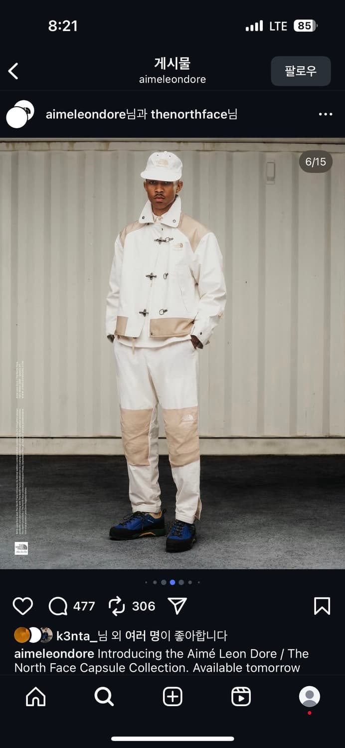 노스페이스 Aime Leon Dore 콜라보 자켓 L사이즈 상품이미지1