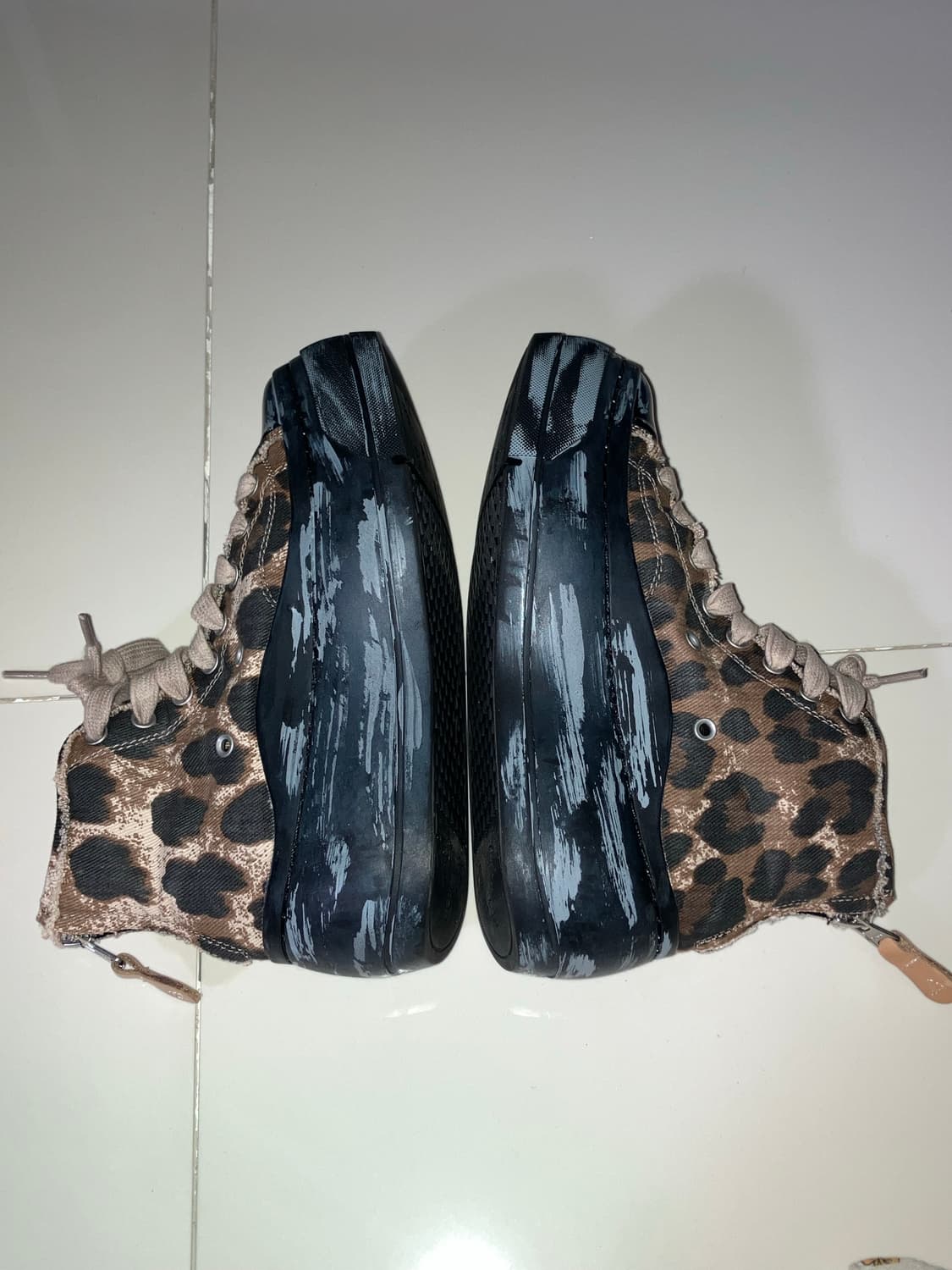 R13 브라운 블랙 커트 하이탑 스니커즈 240 상품이미지4