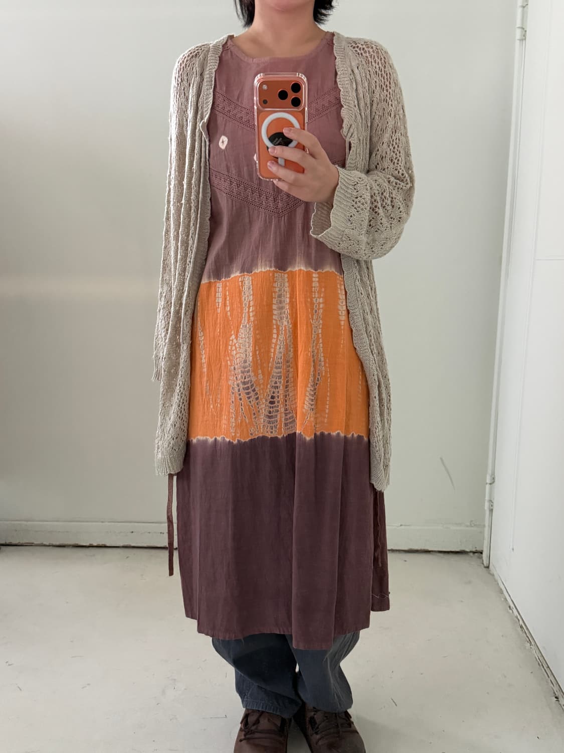 일본빈티지 하구미 나염 민소매원피스 상품이미지5