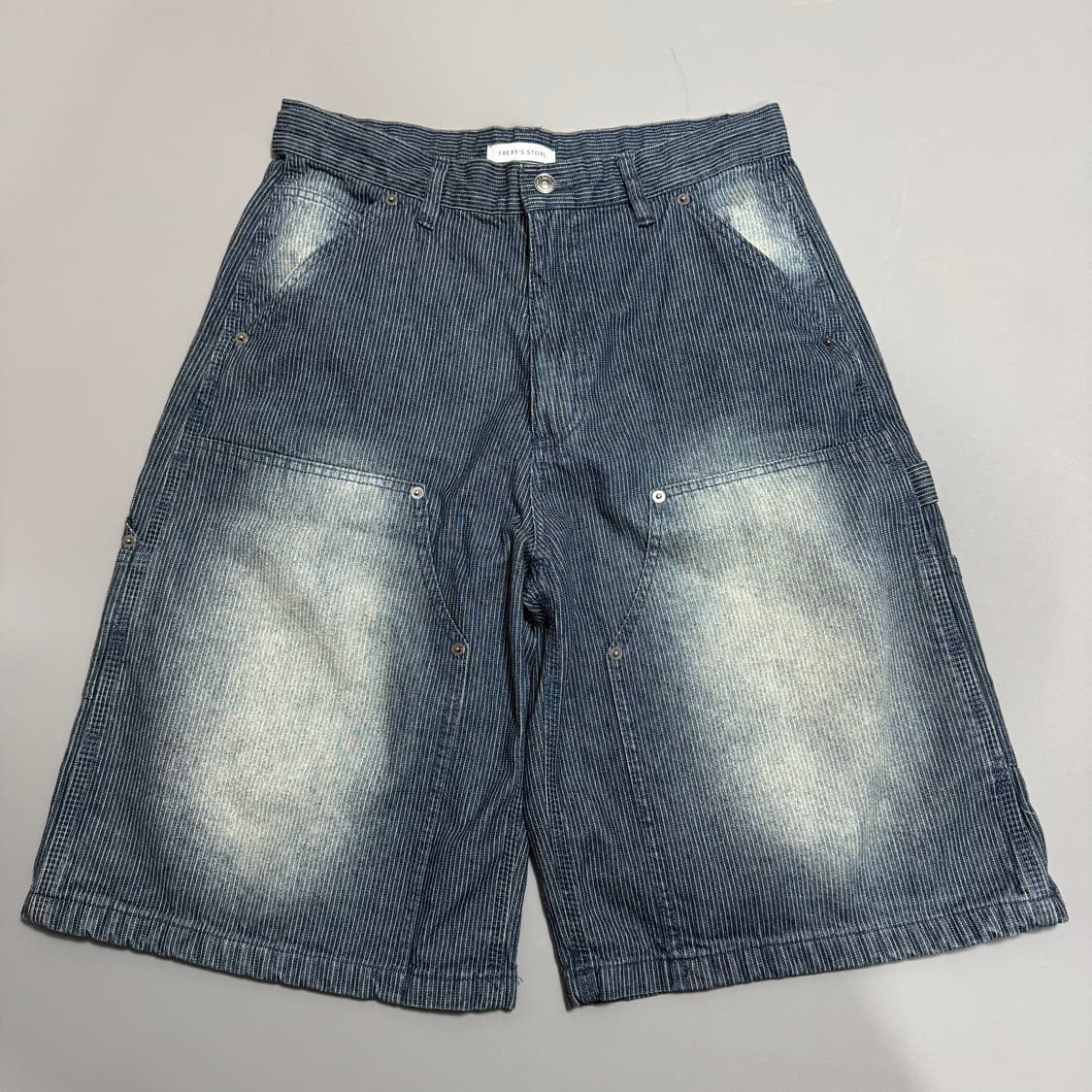 프릭스스토어 인디고블루 워시드 데님 스트랩 카펜터 쇼츠 상품이미지6