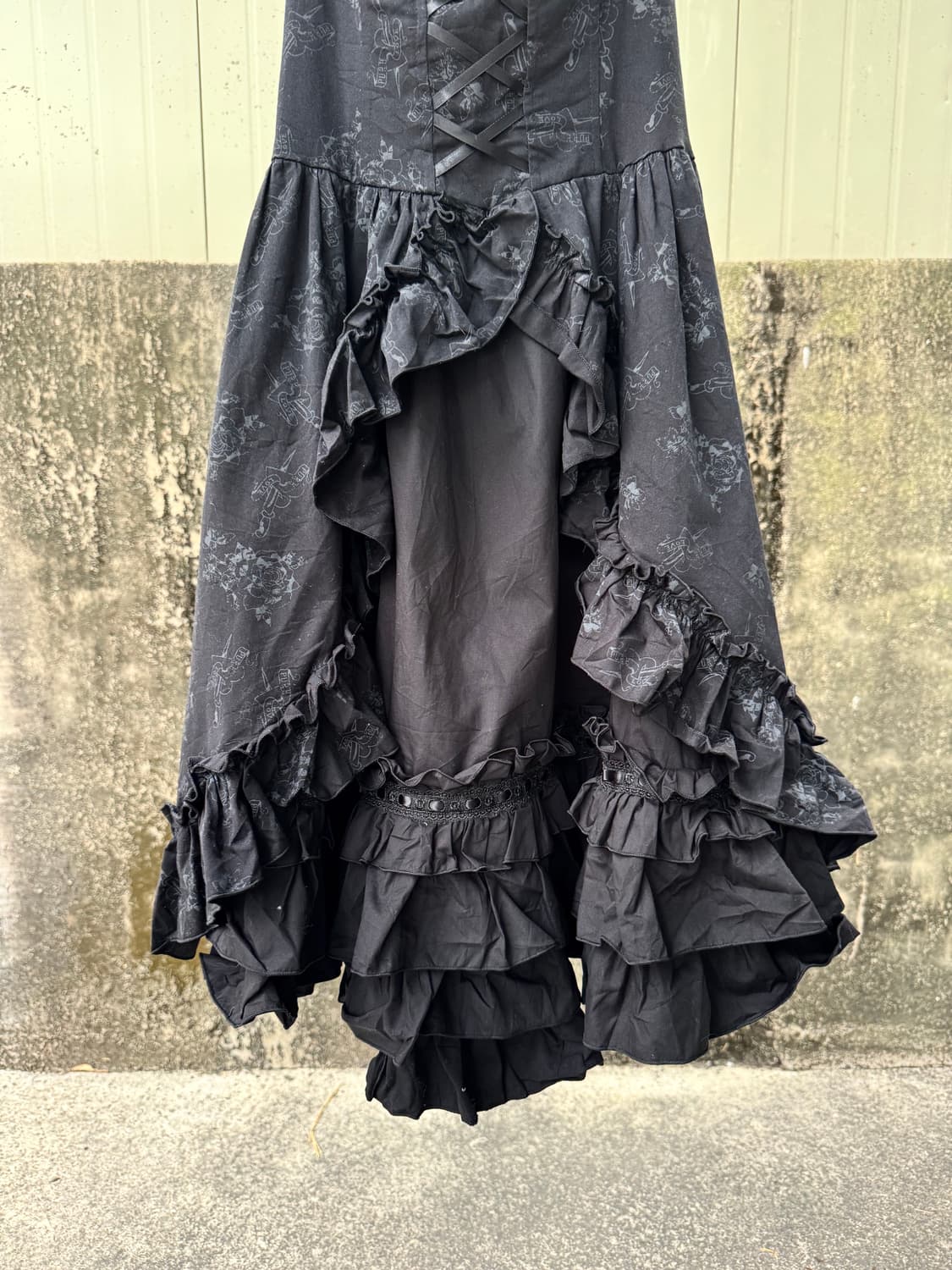 바디라인 홀터넥 프릴 원피스 펑크 고스 갸루 로리타 y2k  상품이미지5