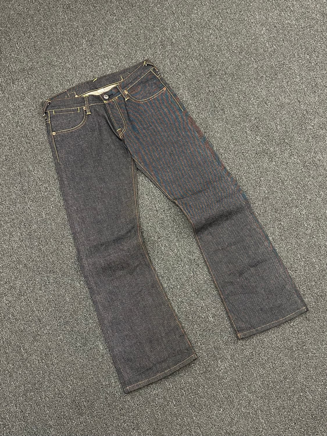 28)에비수 빈티지 포켓 핑크자수 신치백 여성 셍비지 데님팬츠  상품이미지2