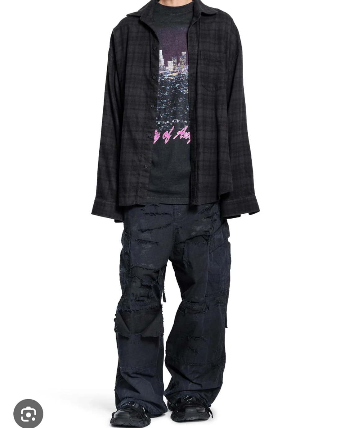 발렌시아가 레이어드 셔츠 25 FW 시티 오브 엔젤스 트롱프뢰유 상품이미지1