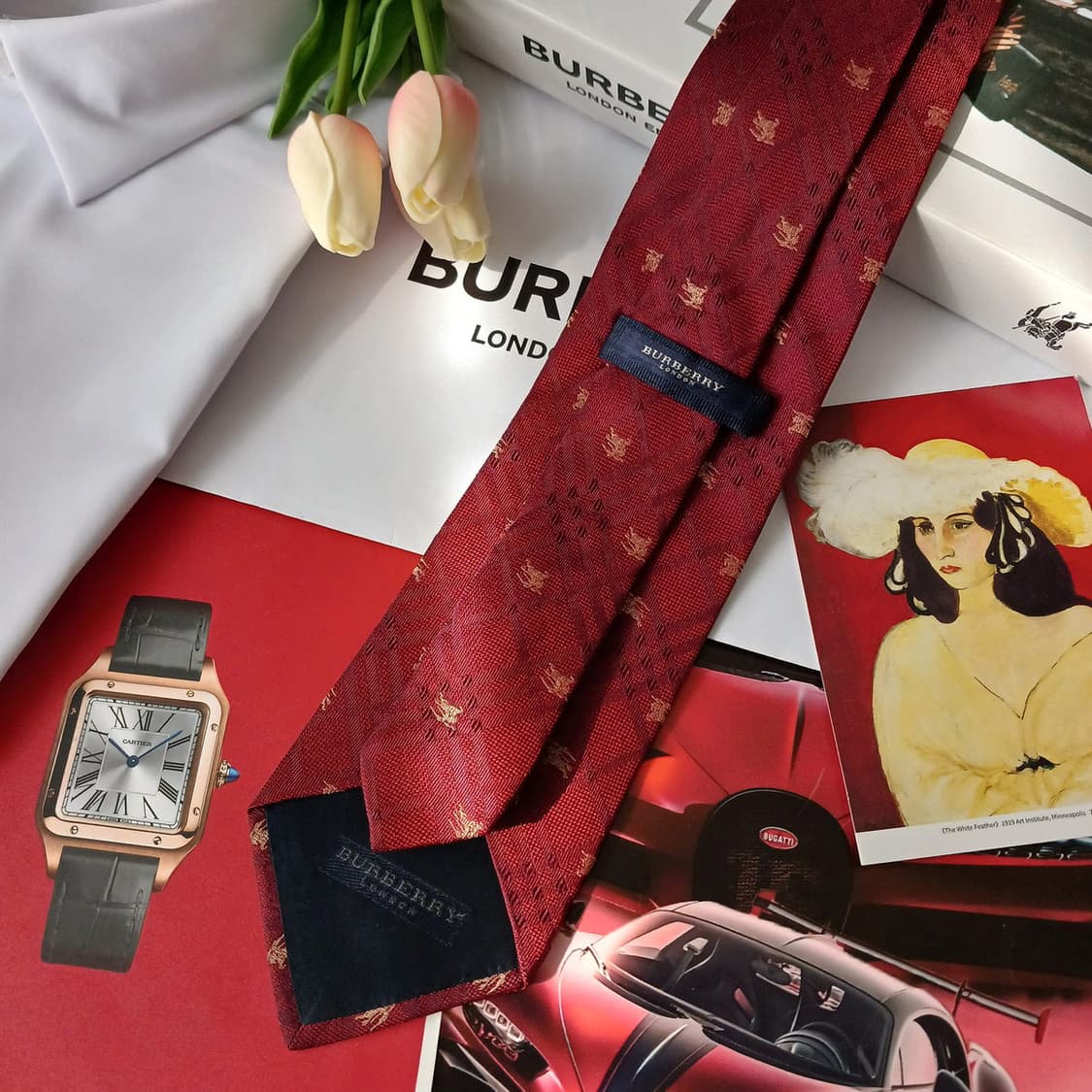 버버리 실크 기마사 자수 로고 넥타이 9.4cm A등급 A18896
 상품이미지4