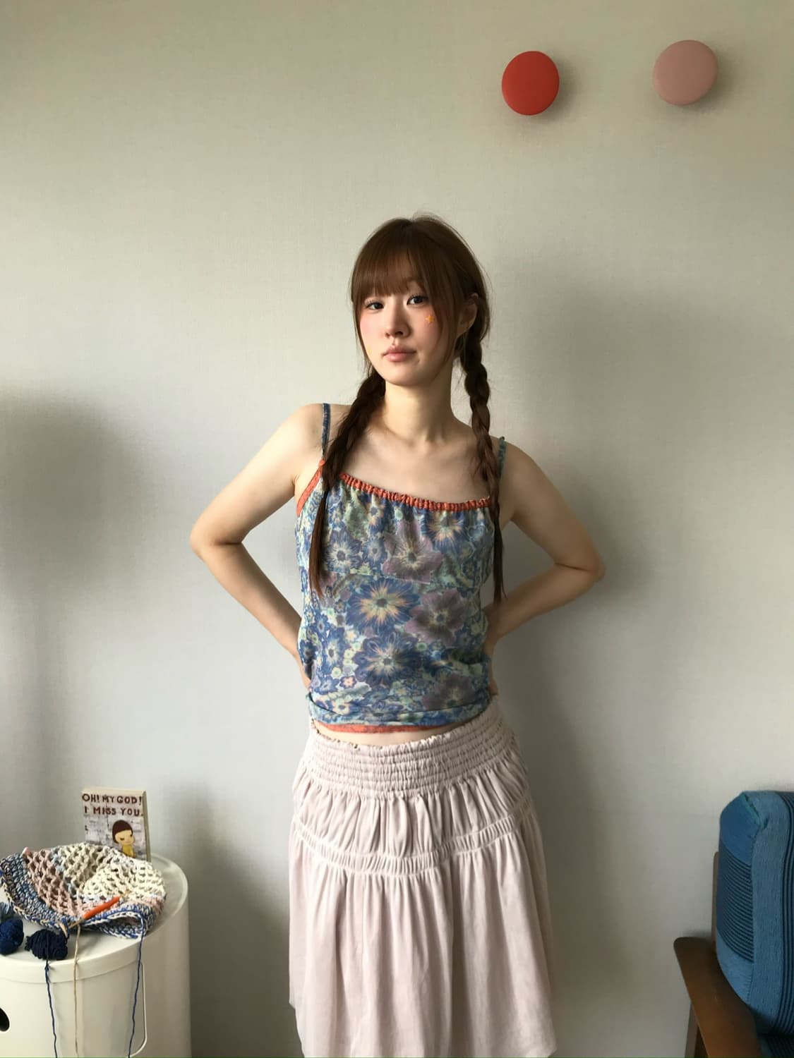 shirring light pink sha- skirt 상품이미지3