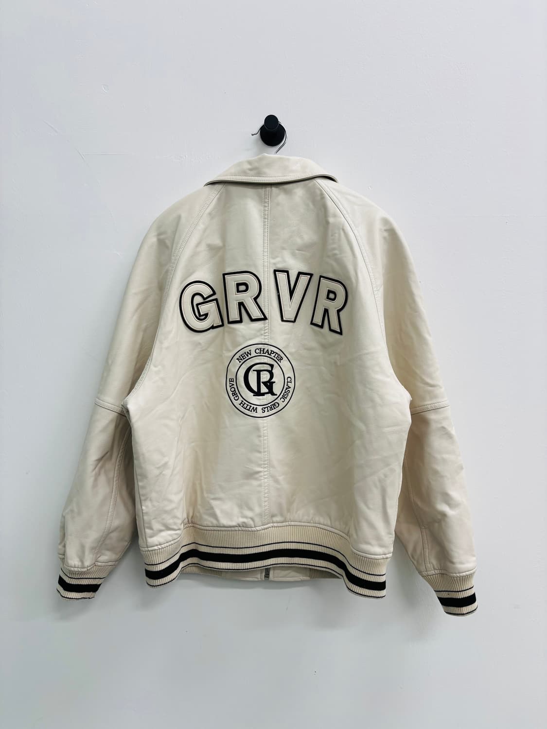 GROVE 그로브 크림 컬러 레더 자켓 상품이미지4