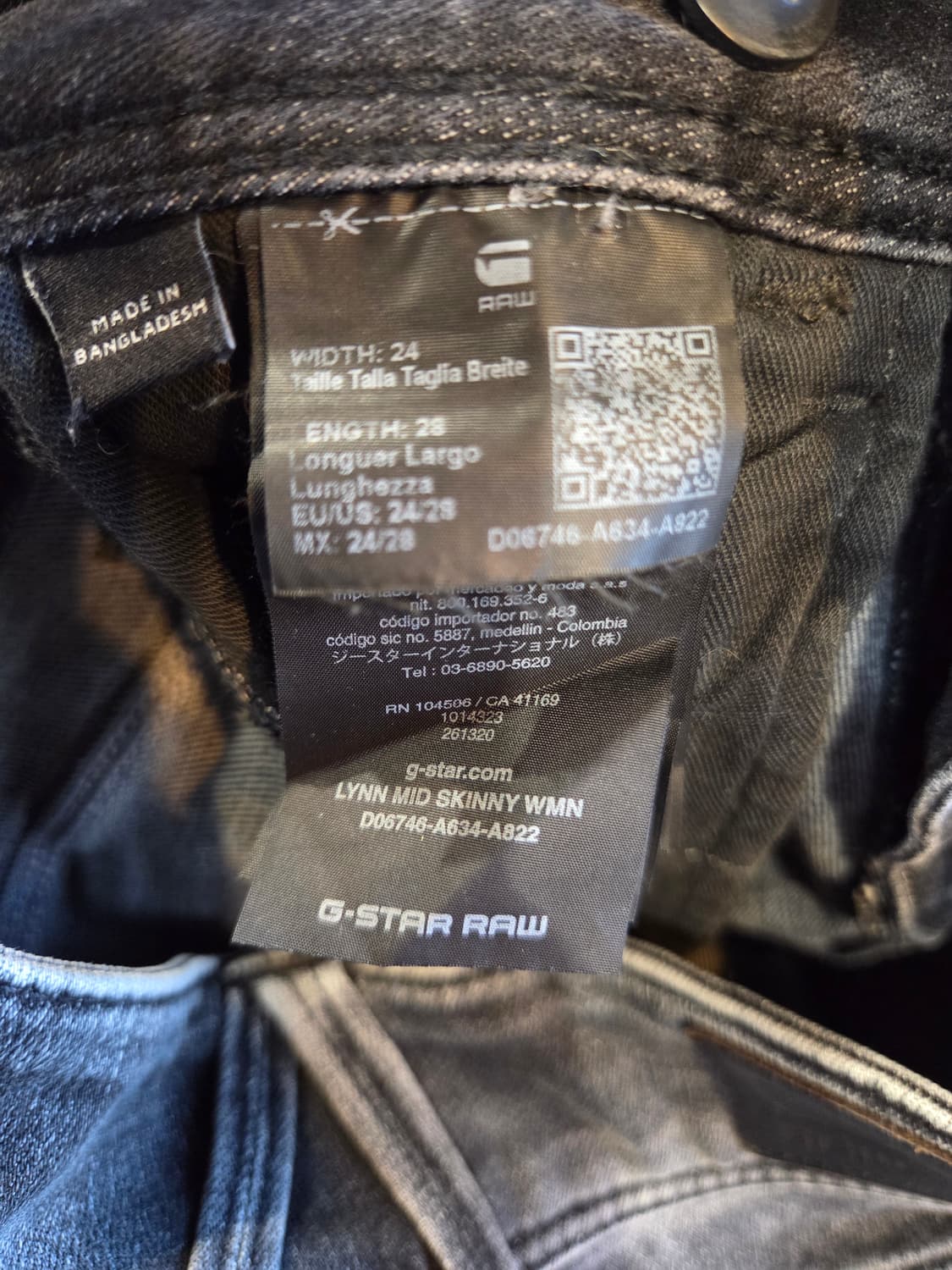 G-STAR RAW 데미지 워싱 데님(W24/L28)스판(택없음) 상품이미지8