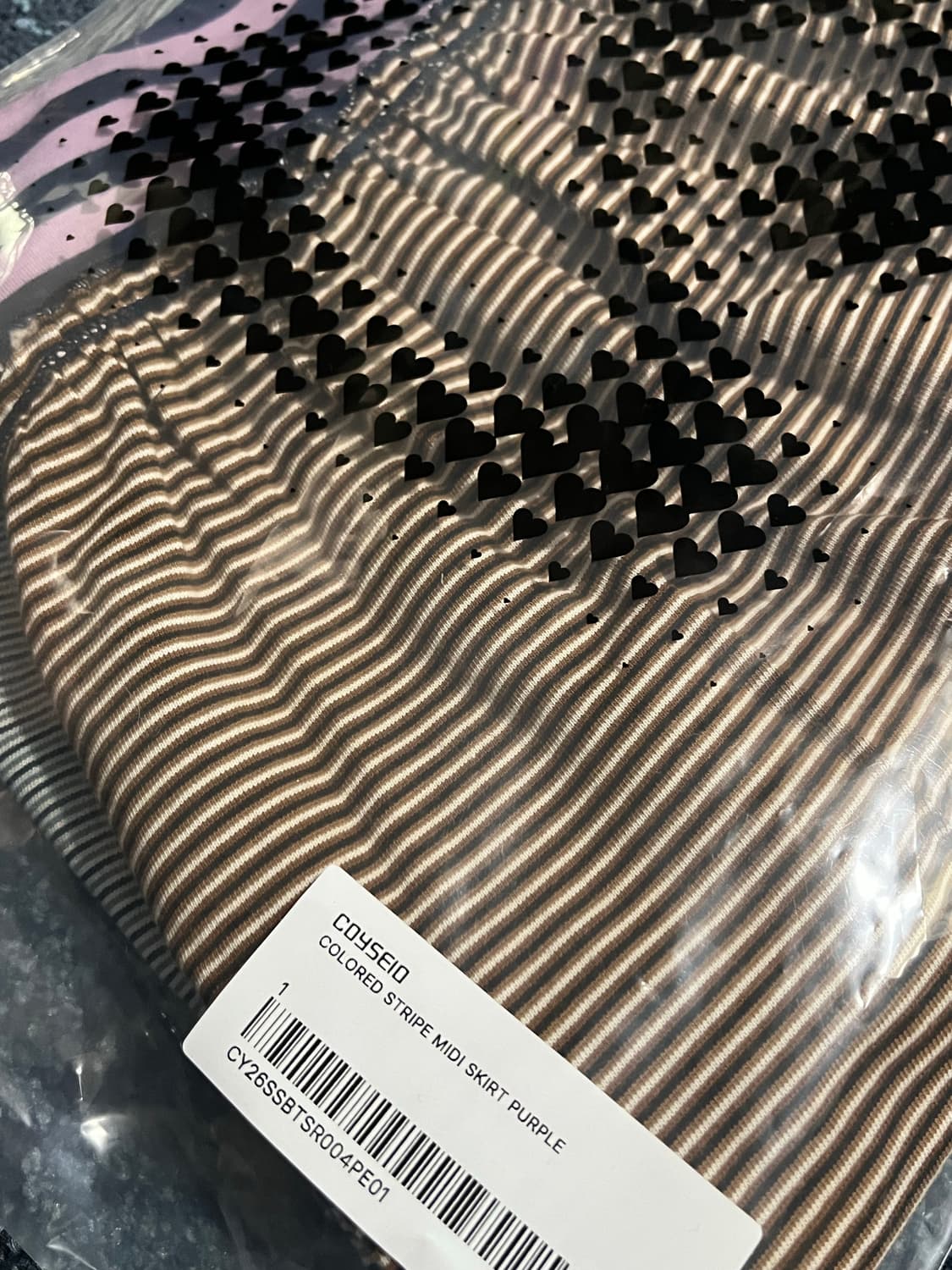 코이세이오 couseio 스트라이프 미디 스커트 퍼플 상품이미지2