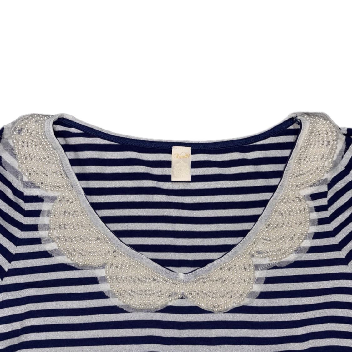 글리터 레이스 진주 티셔츠 상품이미지2