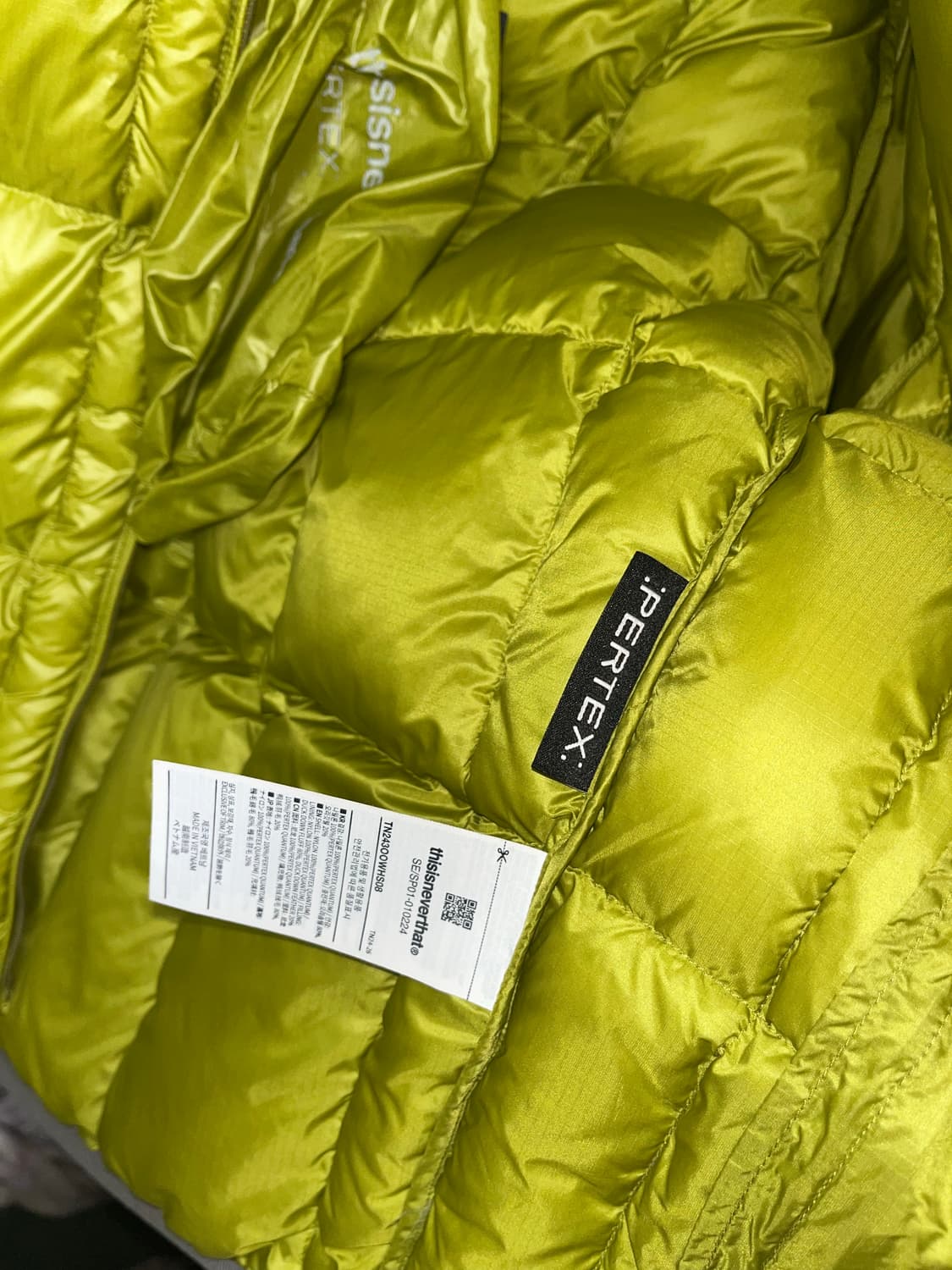 디스이즈네버댓 퍼텍스 라이트 다운 경량패딩 올리브 L 상품이미지7