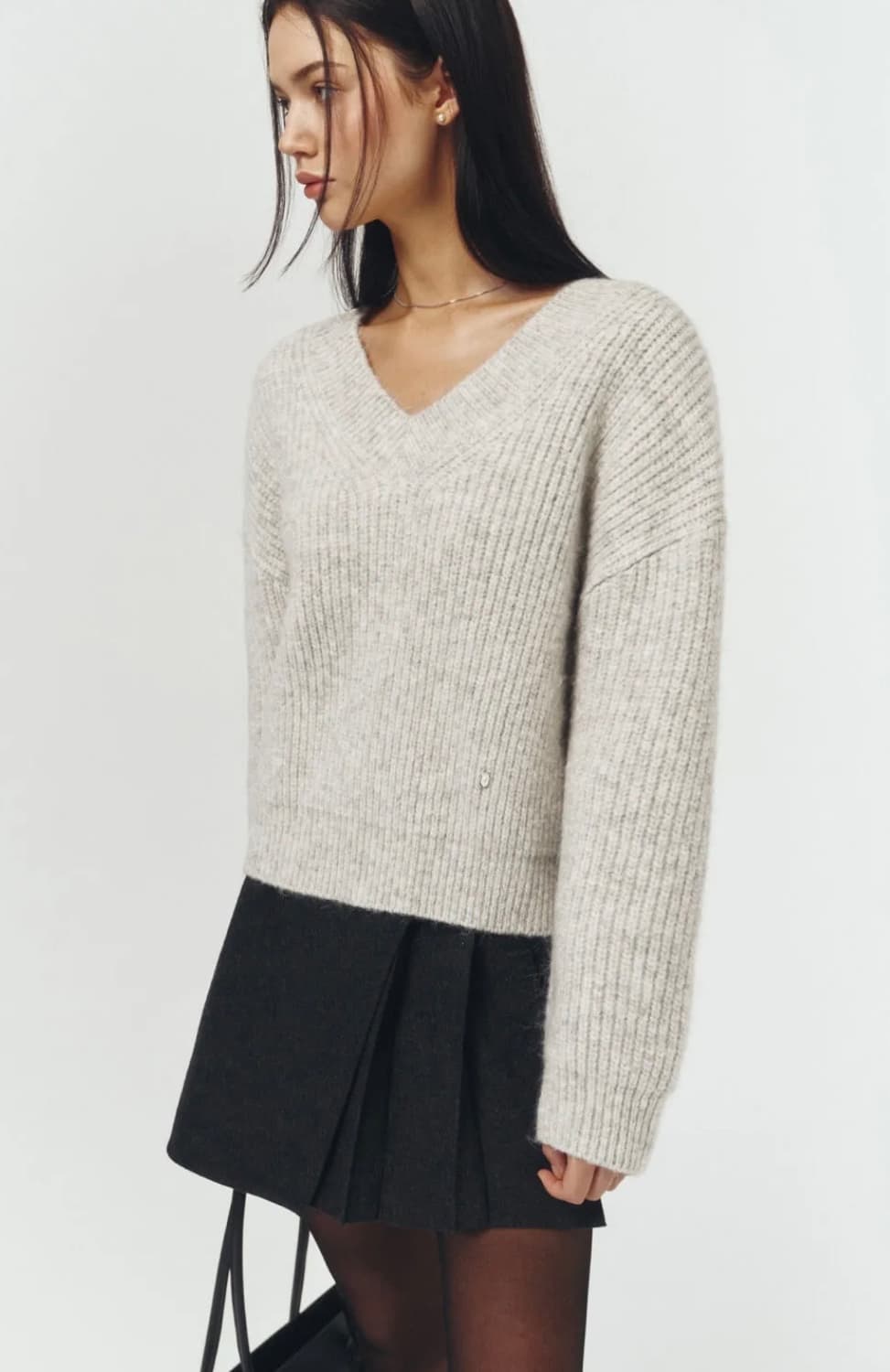 아티드 알파카 브이넥 니트 상품이미지4