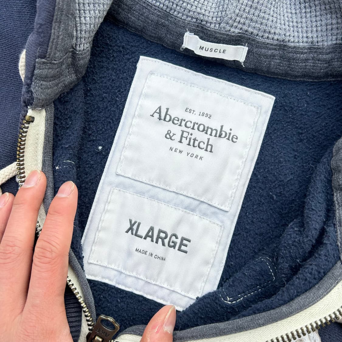 아베크롬비(Abercrombie) 네이비 Y2K 후드집업 상품이미지5