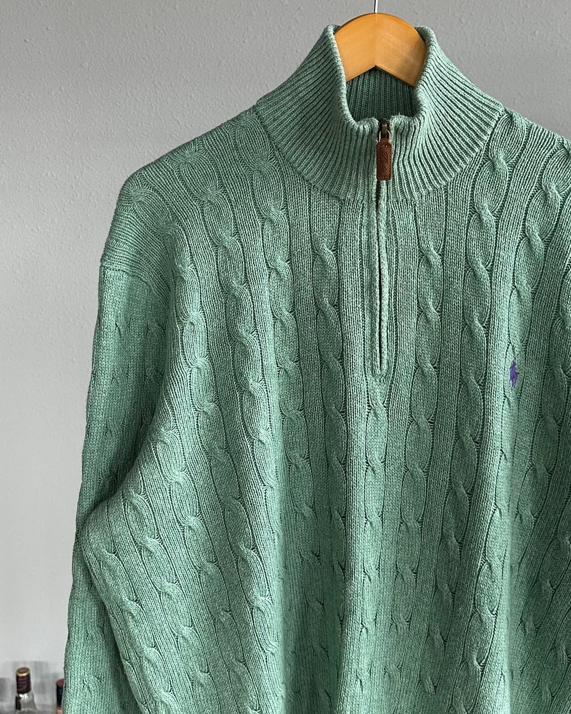 [XL]폴로 랄프로렌 하프집업 꽈배기 케이블 실크 니트 상품이미지2