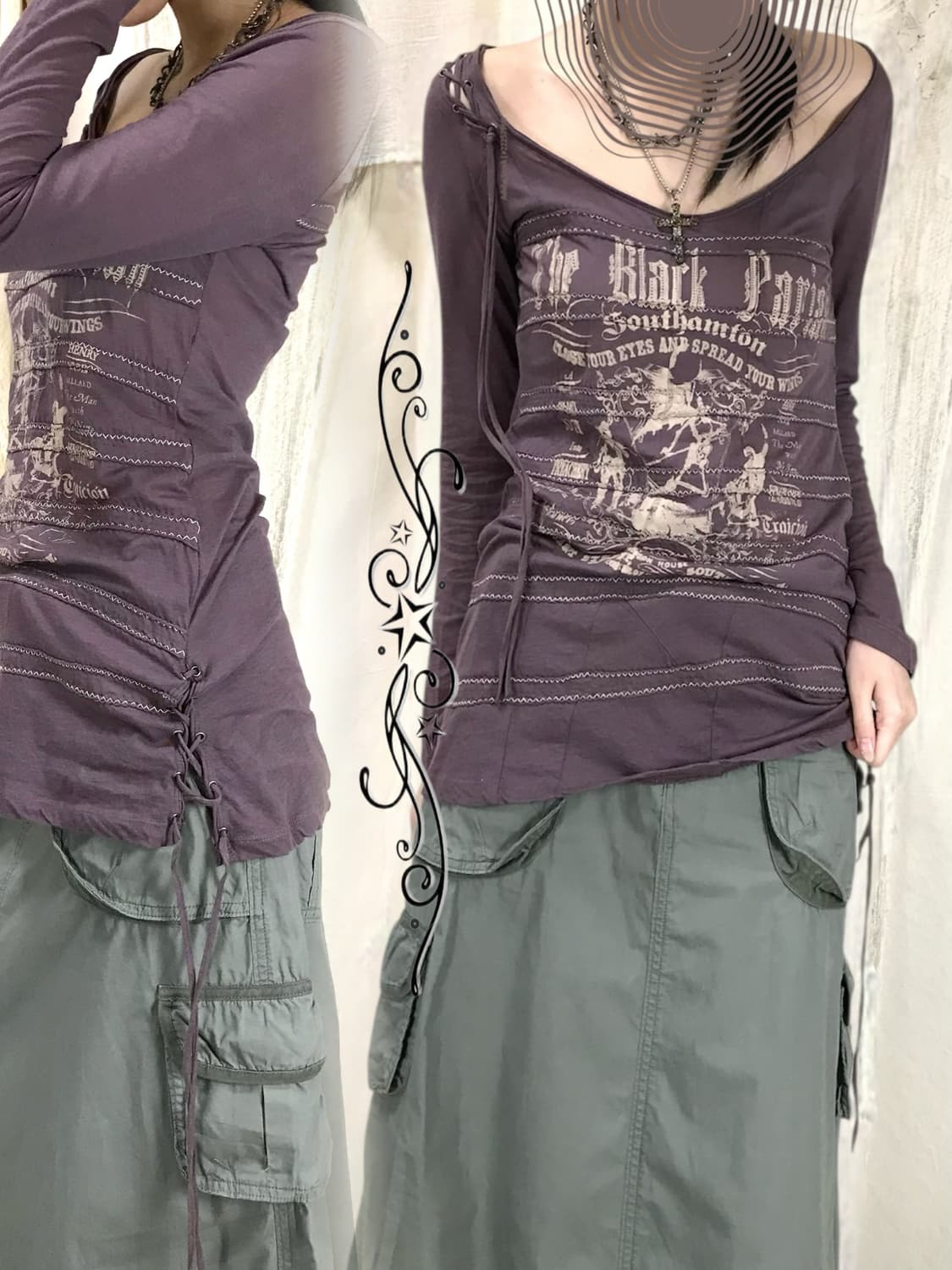 Salvage Rope Detail Grunge Sleeve 상품이미지1