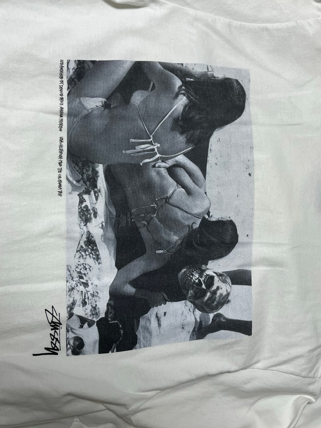 L)빈티지 스투시 Stussy 캘리포니아 스컬 비키니걸 반팔티 상품이미지2