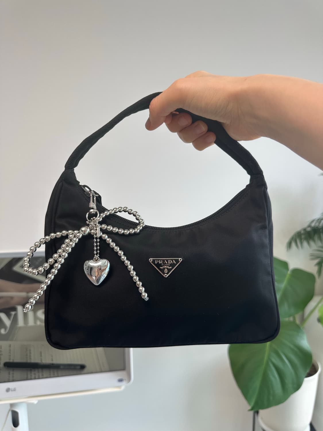 프라다 포코노 나일론 호보백 숄더백 토트백 미니 블랙 상품이미지4