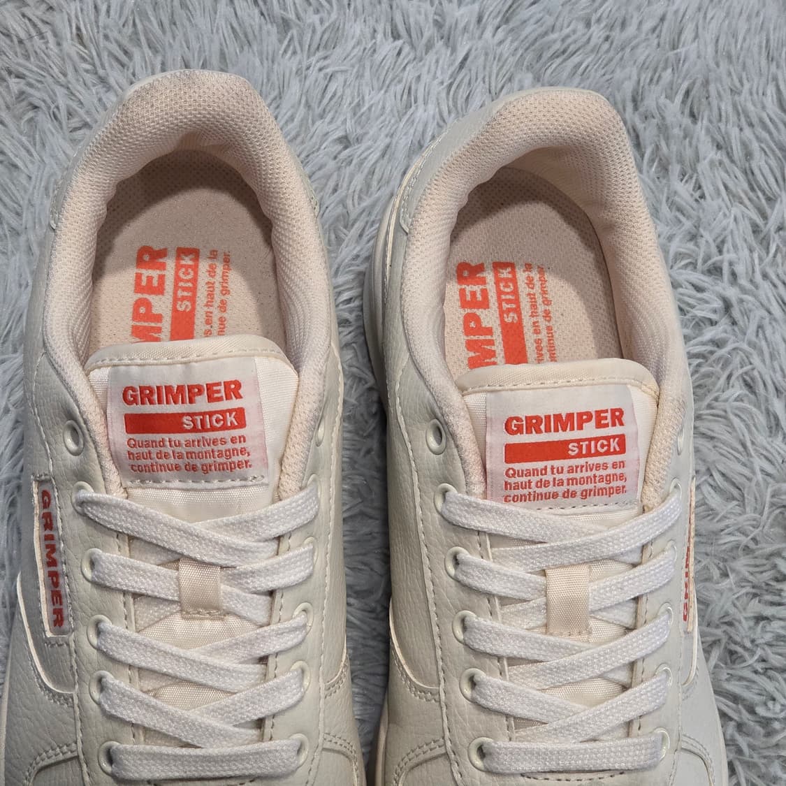 6q-22:그림퍼 플랫폼 스니커즈 아이보리 (250cm)-거의새거 상품이미지6