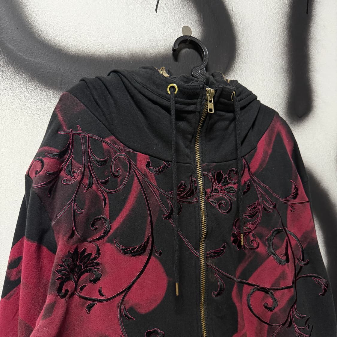 VTG 빈티지 빅사이즈 재패니즈 오리엔탈 동양풍 풀 자수 집업 후디 상품이미지3