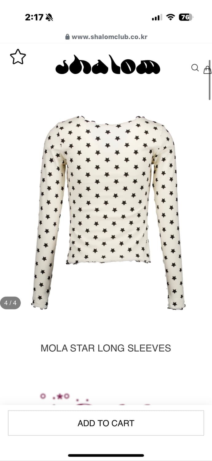 샬롬클럽 MOLA STAR LONG SLEEVES  상품이미지2