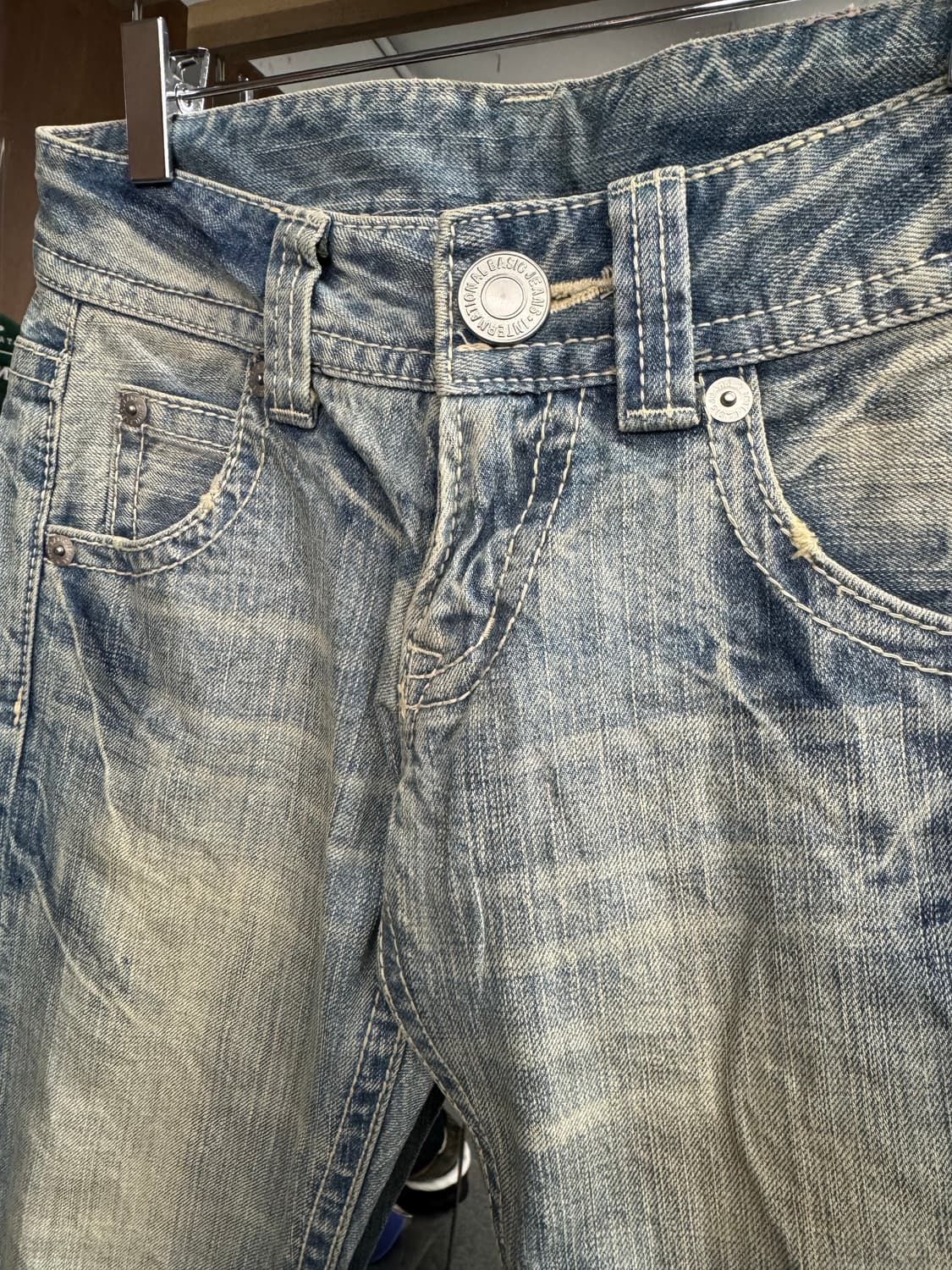 japanese vintage 여성 로우라이즈 부츠컷 연청데님팬츠 상품이미지2